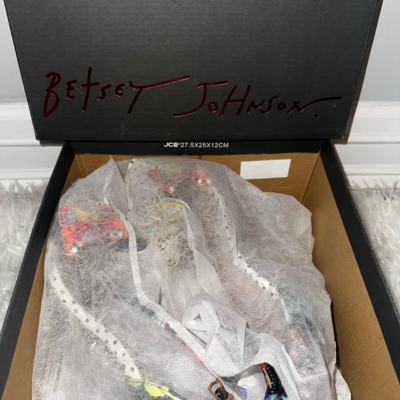 Betsey Johnson Black Heels with Colorful Butterfly Design - Picture 4 of 4